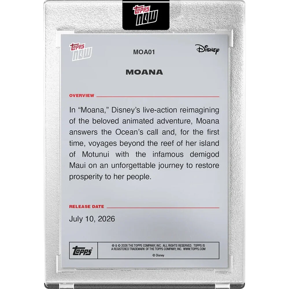 2026 Disney Topps Now®: Moana Live Action Presale 7/30